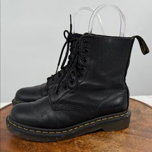 Dr Martens Boots Wm 5 Pascal Black Leather 8 Eye Combat Docs DM AirWair Classic